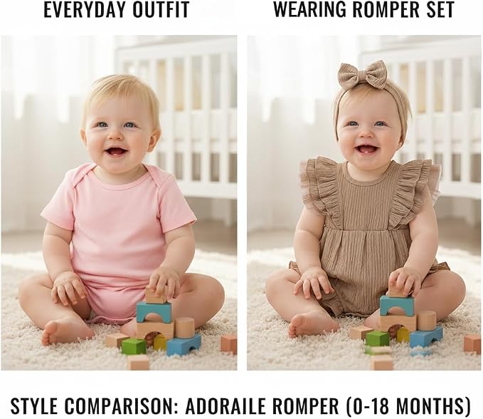 TITKKOP Ruffle Bubble Romper for Baby Girl | One-Piece Shorts Jumpsuit | Summer - Image 5
