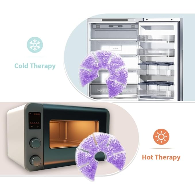 Hot Cold Gel Bead Breast Therapy Pack,Breast Ice Packs for Breastfeeding,Relief for Breastfeeding,Nursing Pain, Mastitis,Engorgement,Plugged Ducts, Boost Milk Let-Down & Production (#42 Purple)