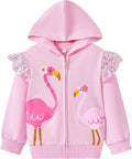 Baby Girl Zip-up Jacket Rainbow Unicorn Cotton Hoodie Sweatshirt Toddler Fall by Popshion