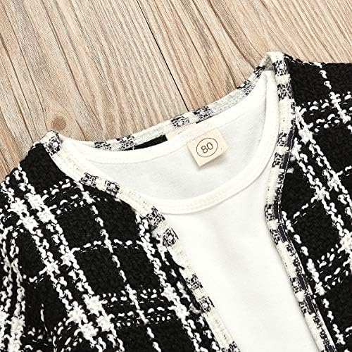 Toddler Kids Baby Girls Plaid Skirt Set Cardigan Jacket Coat + Tutu Dress Set - Image 6