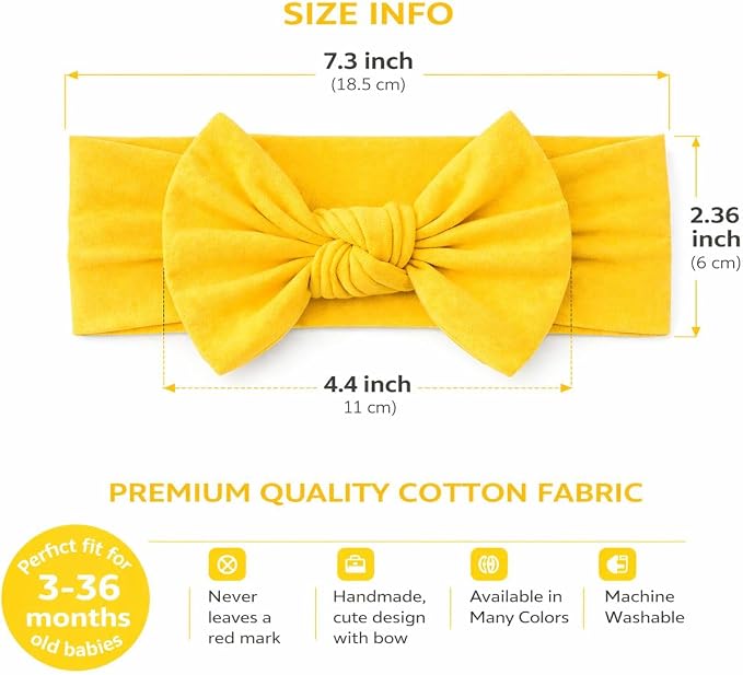 Baby Girl Headbands-Infant, Toddler Cotton Handmade Hairbands - Image 4