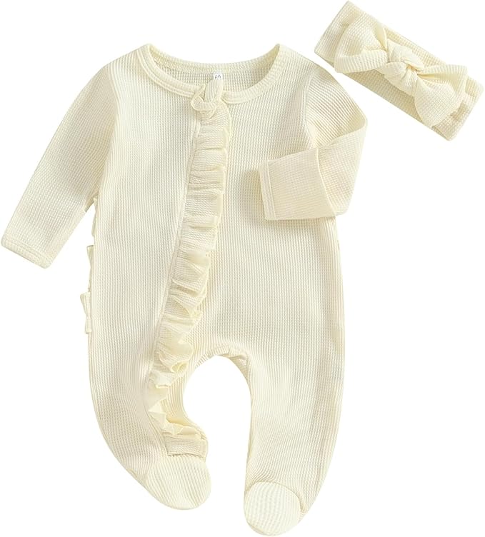 CIYCUIT Baby Girls Cactus Footies Newborn Zip Up Onesie Romper