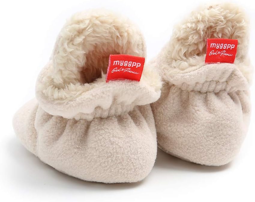 Ohwawadi Infant Baby Boys Girls Slippers Cozy Fleece Booties Soft Bottom Warm - Image 7