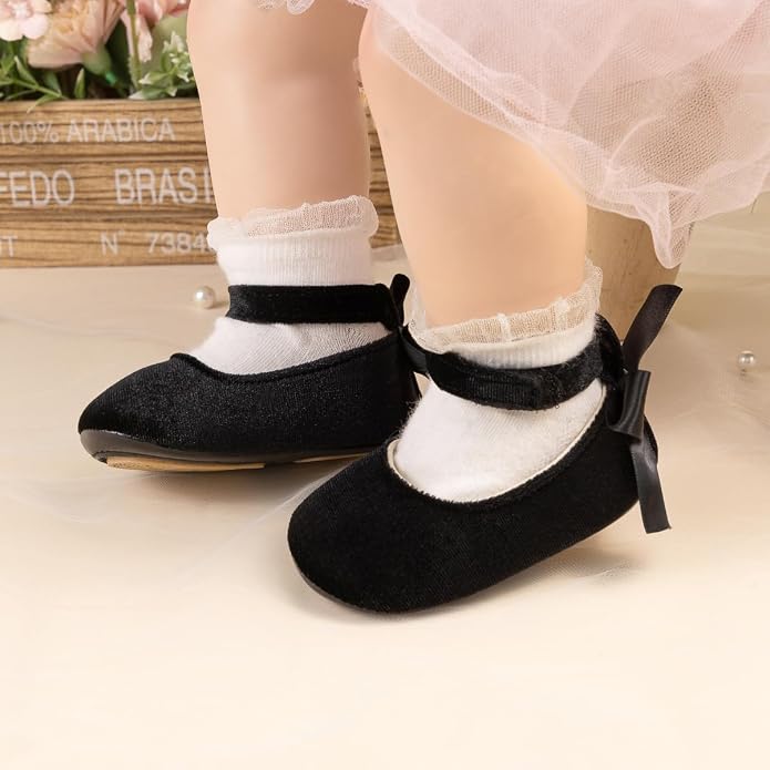 KIDSUN Infant Baby Girls Mary Jane Shoes Non-Slip Rubber Sole Ballet Slippers - Image 5