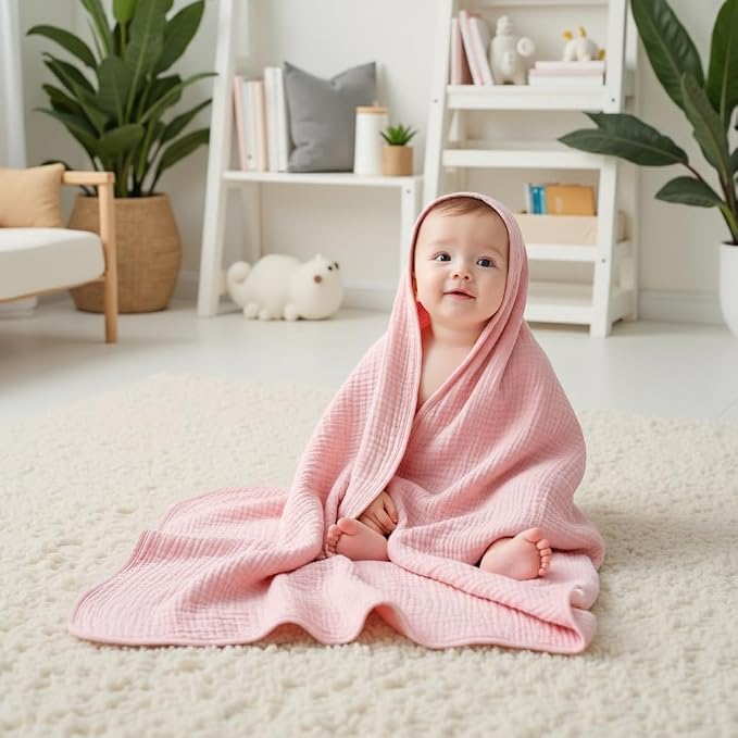 Muslin Hooded Baby Towels Baby Bath Towel - Image 5