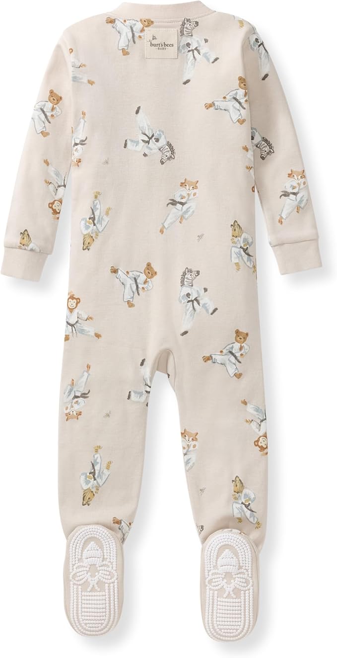 Burt's Bees Baby Boys Organic Cotton, Snug Fit Footed Sleeper Pajamas | - Image 2