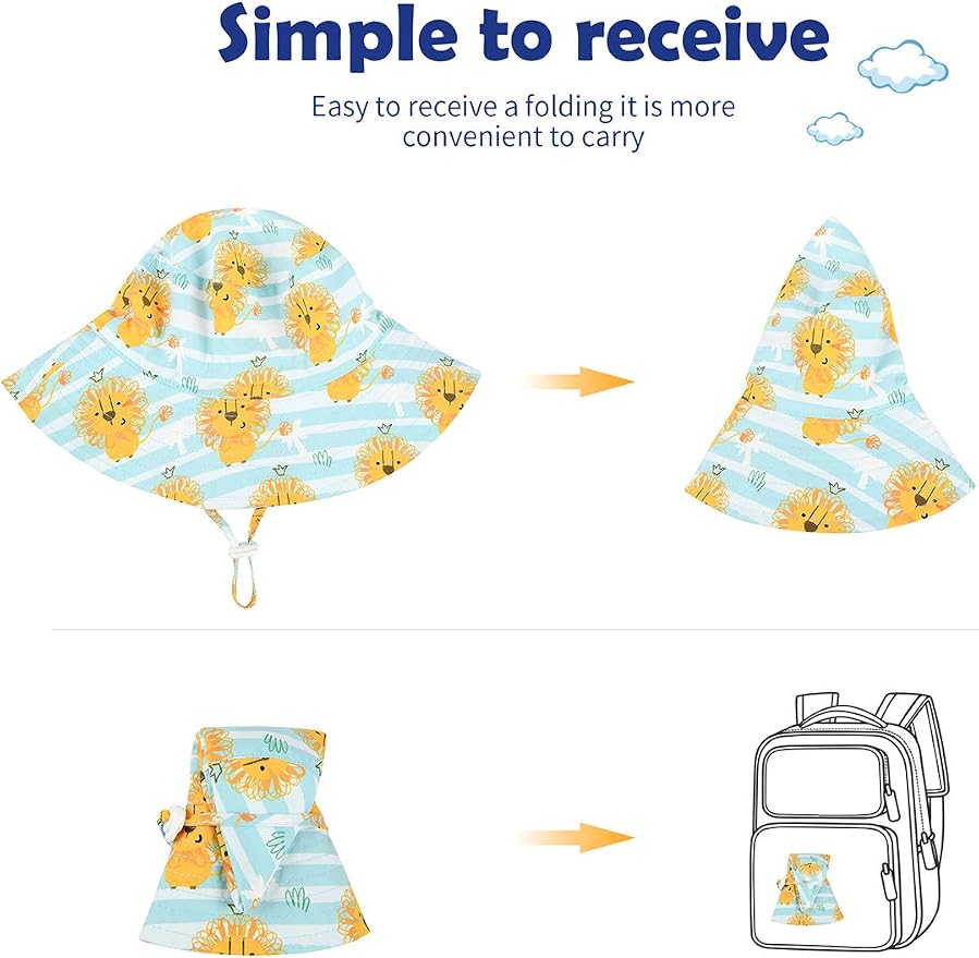 Komorebi Toddler Sun Hat UPF 50+ Kids Beach Bucket Hats Boys Girls 0-8Y | Cute - Image 7