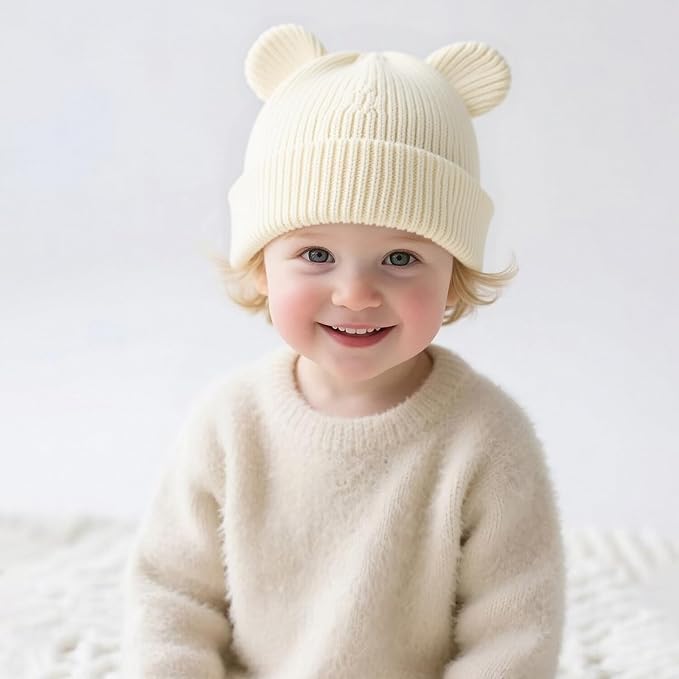 Hadetoto Cotton Baby Beanie Winter Knitted Hat - Image 3