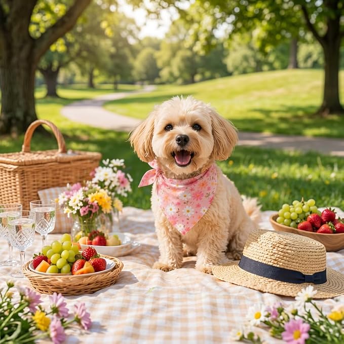 Spring Dog Bandana, Summer Dog Bandanas Boy Girl, Daisy Dog Scarf - Image 5