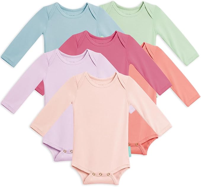PurComfy Supersoft Bamboo Viscose Long Sleeve Baby Bodysuits, Unisex Baby | by PurComfy