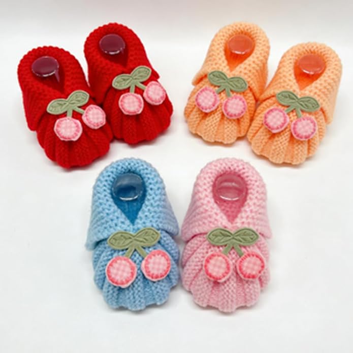 Newborn Shoes, Baby Girls Boys Hand Knit Booties, Photography Props, Photoshoot - Image 6