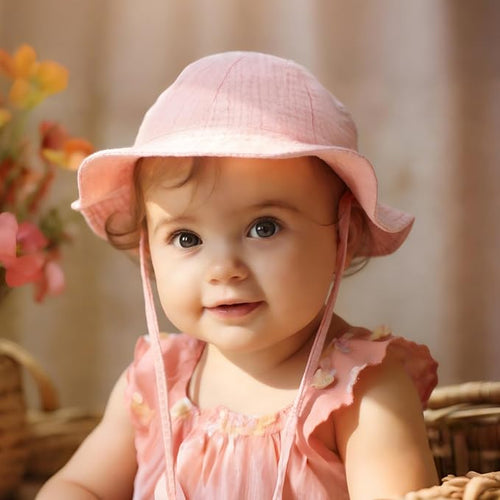 3 Pcs Baby Sun Hat Muslin, Baby Bucket Hat | UPF 50+ Sun Protection, Adjustable - Image 2