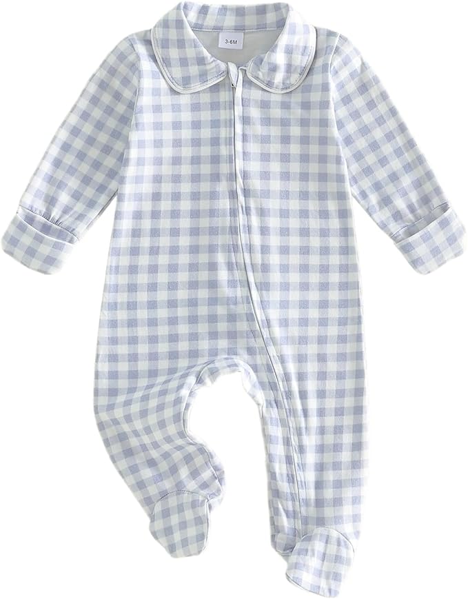 Seyurigaoka Newborn Baby Boy Girl Romper Long Sleeve Zipper Jumpsuit by SEYURIGAOKA
