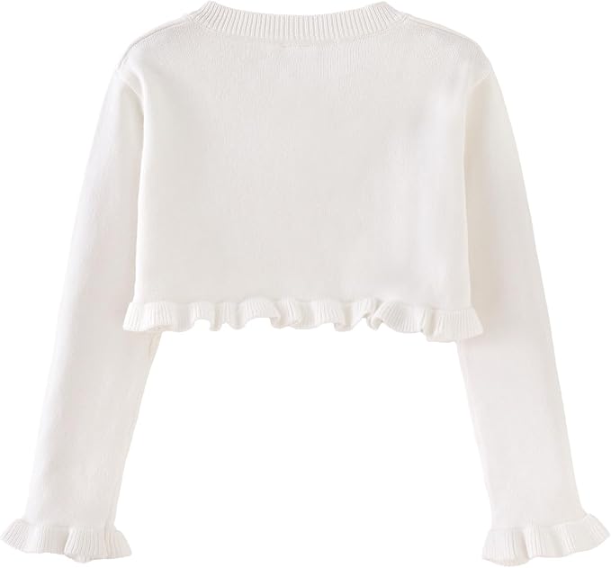 Toddler Girls Cardigan Sweater Bolero Shrug Baby Kids Long Sleeve Cropped Dress - Image 8