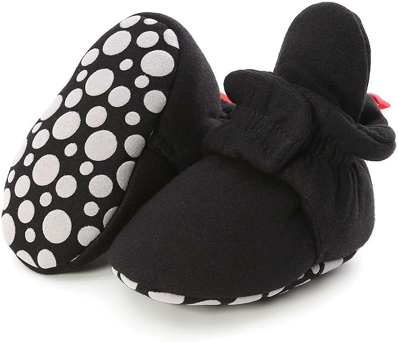 Infant Baby Boys Girls Cozy Fleece Booties Stay on Slippers Non Slip Soft by Bellocasa