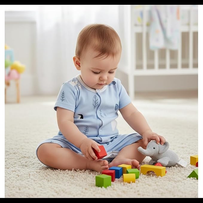 Baby Romper 3-Pack, 100% Cotton Summer Short Sleeve Outfit | Material: 100% - Image 7