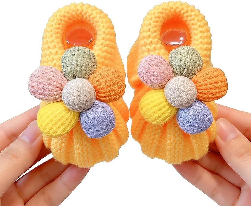 Newborn Shoes, Baby Girls Boys Hand Knit Booties, Photography Props, Photoshoot - Image 5