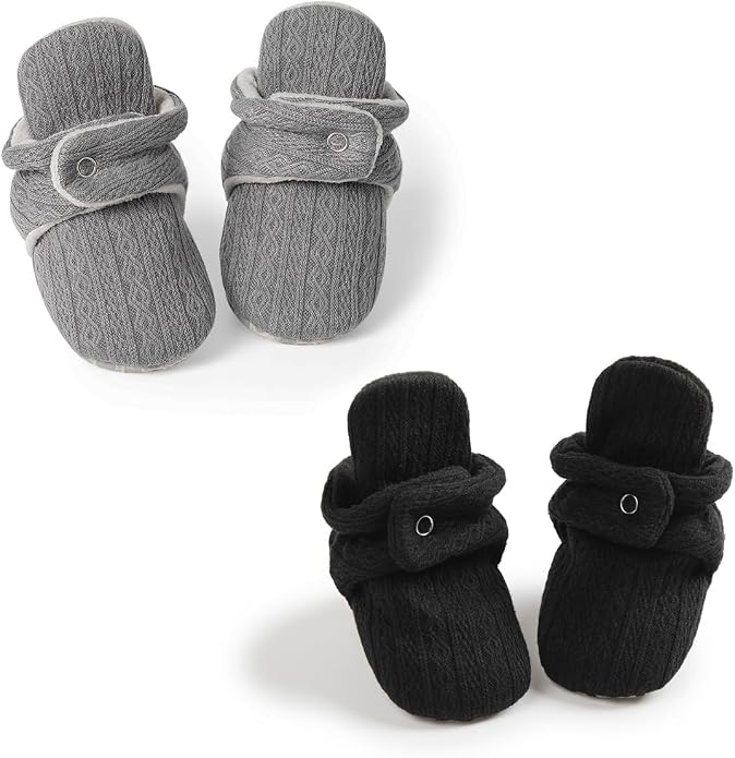 Babelvit Newborn Baby Boy Girl Soft Fleece Booties Stay On Infant Slippers by Babelvit