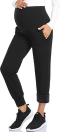 AMPOSH Women's Maternity Pants Stretchy Lounge Workout Pants Casual Loose Comfy Pregnancy Joggers with Pockets
