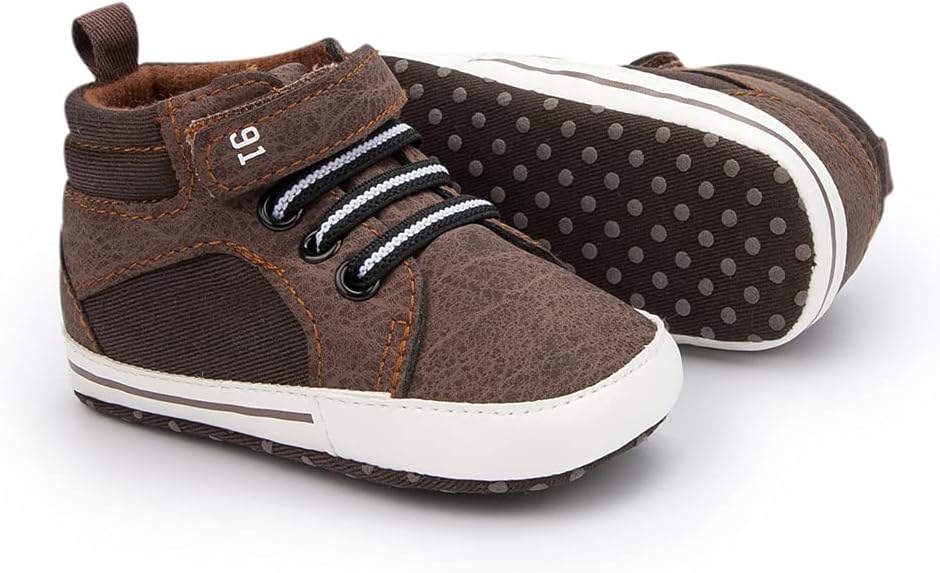 Meckior Toddler Baby Boys Girls High Tops Ankle Sneakers Soft Anti-Slip Sole PU by Meckior