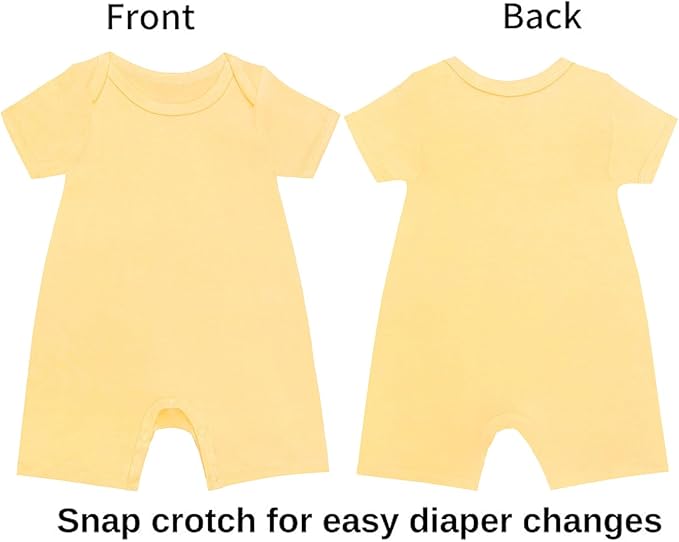 GUISBY Baby Rayon Romper Pajamas, 0-24M | Silky Soft Feel，Snap Closure，Footless - Image 3