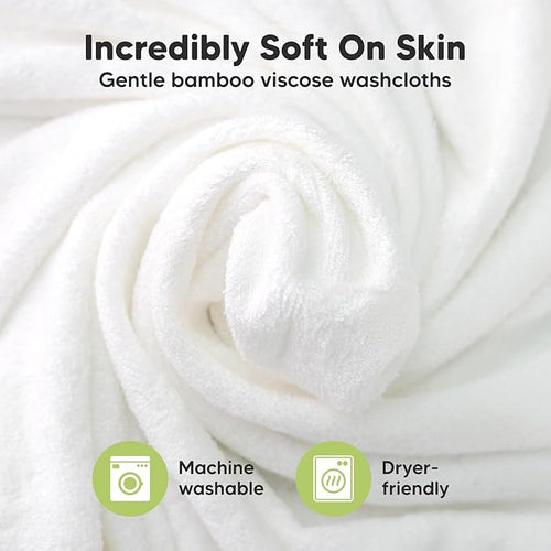 6-Pack Baby Washcloths - Soft Absorbent Viscose from Bamboo Wash Cloths for Babies, Kids, Toddlers, Infant, Newborn Bath Towels,Gentle on Sensitive Skin,10x10 Reusable Face Towels(Heather)