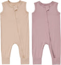 Aablexema Baby Rayon of Bamboo Sleeveless Footless Zipper Romper 0-24M | 2pcs by Aablexema