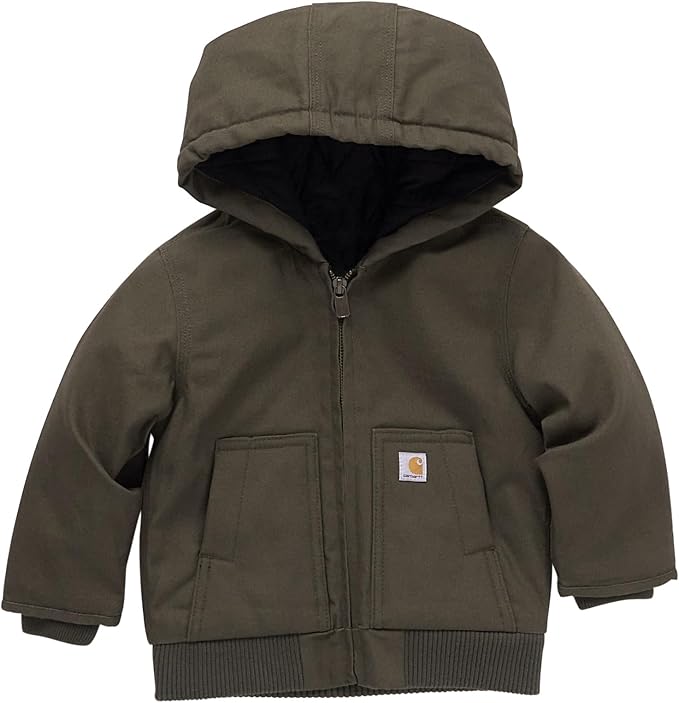 Carhartt Baby Boys Hooded Jacket | Polyester Blend | Quilted Polyester Brushed by Carhartt