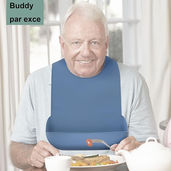Silicone Adult Bib, Washable and Adjustable Bib - Image 6