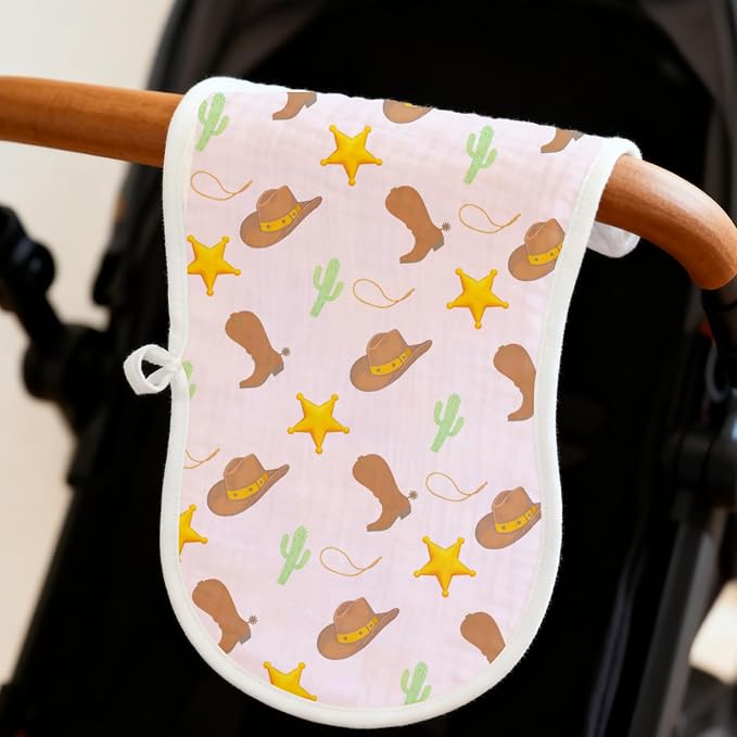 6 Pack Western Burp Cloths Baby Boys Girls - Image 9