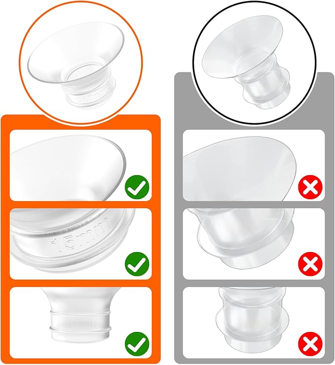 Flange Inserts - 8 Pack (15/17/19/21mm) - Compatible with Momcozy M5/M6/S12 Pro/S9 Pro/V1/V2,Spectra,Medela,Elvie,Lansinoh,24mm Breast Pump Replacement Pump Parts - BPA Free Silicone