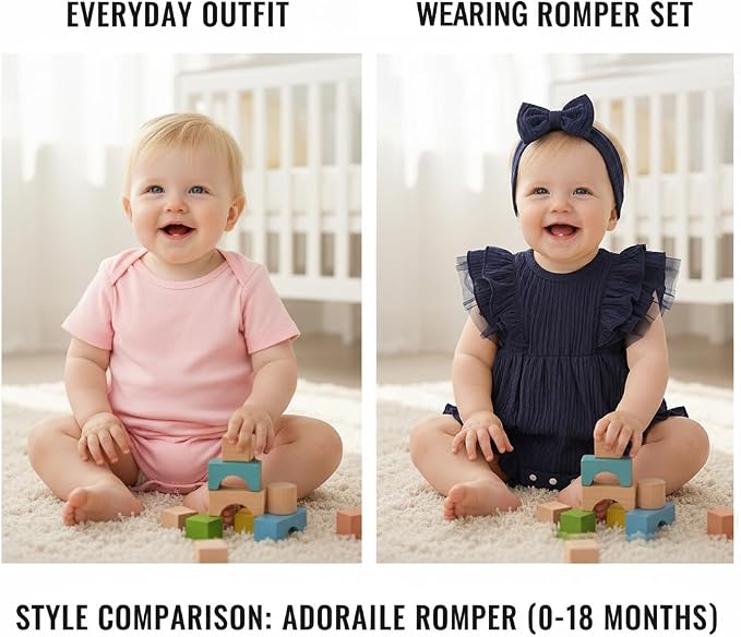 TITKKOP Ruffle Bubble Romper for Baby Girl | One-Piece Shorts Jumpsuit | Summer - Image 5