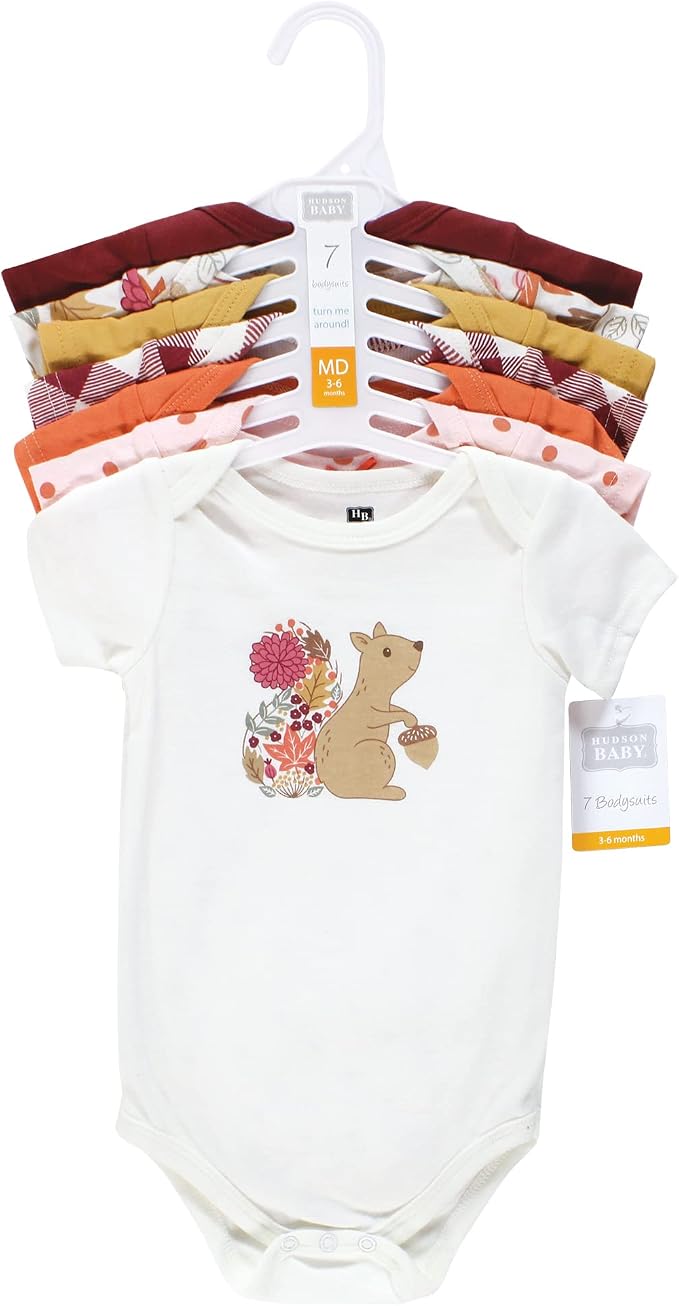 Hudson Baby Baby Girls' Cotton Bodysuits 7-pack - Image 2