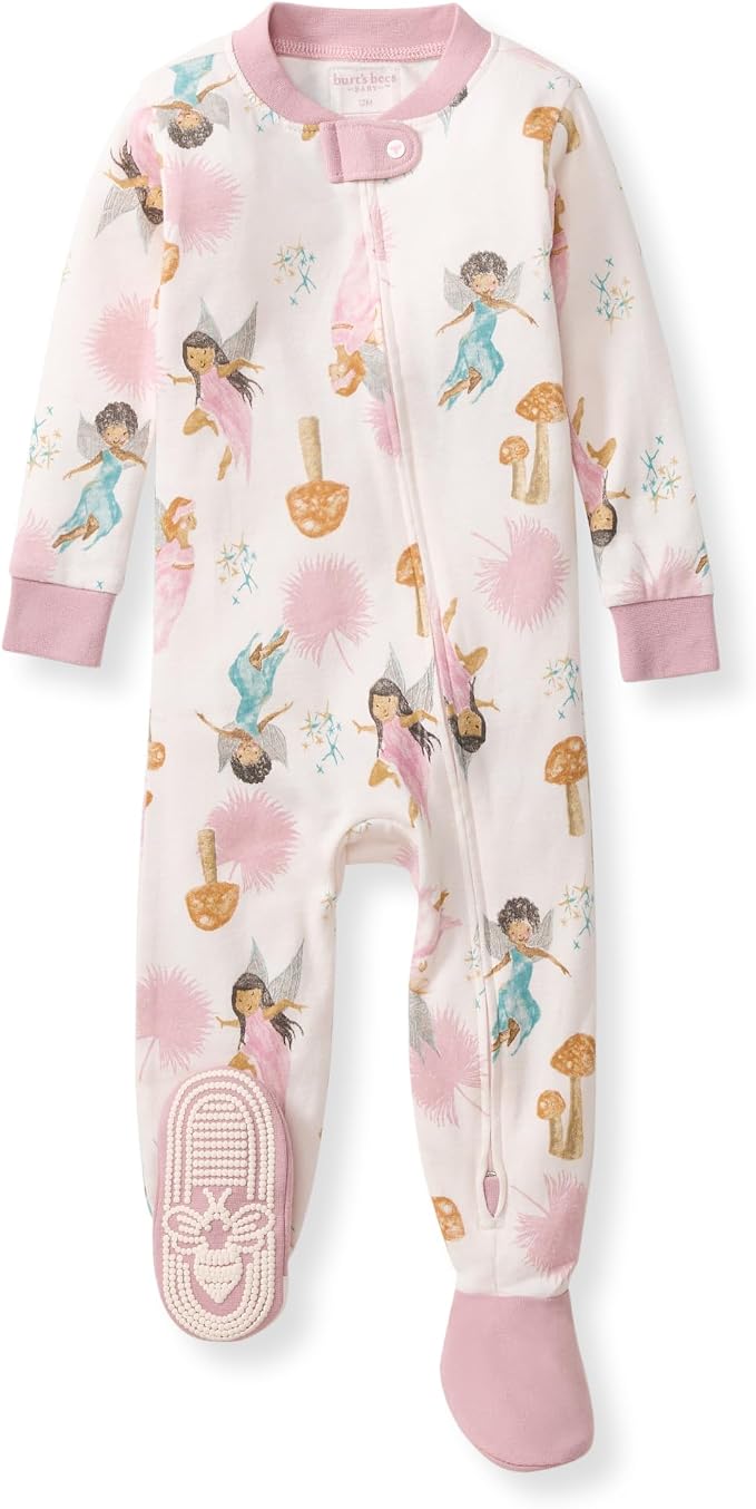 Burt's Bees Baby Girls Organic Cotton, Snug Fit Footed Sleeper Pajamas | by BurtsBeesBaby