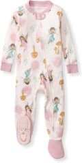Burt's Bees Baby Girls Organic Cotton, Snug Fit Footed Sleeper Pajamas | by BurtsBeesBaby