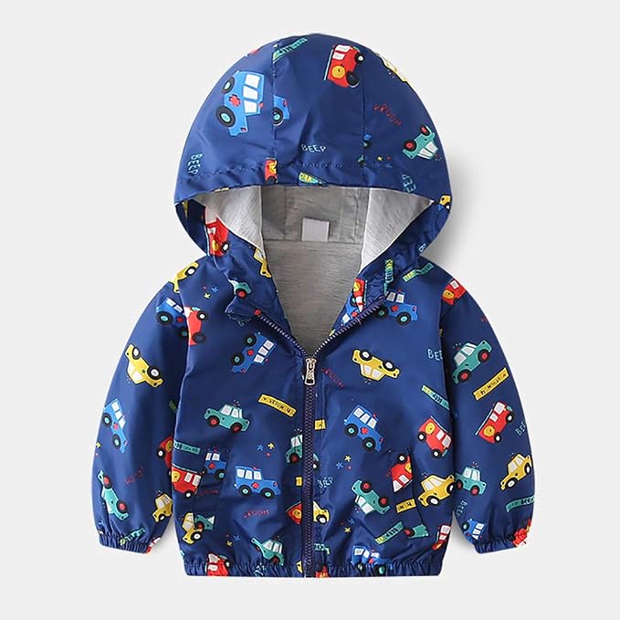 FYMNSI Toddler Baby Boys Girls Hooded Jacket Windbreaker Lightweight Dinosaur - Image 3