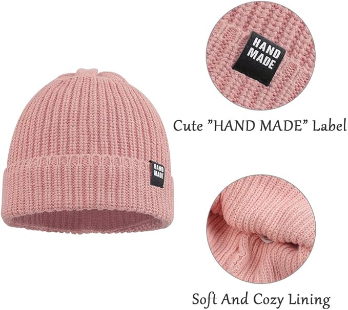 JANGANNSA Simple Knitted Baby Beanie Hip-Hop Boys Winter Hat Toddler Kids Bonnet for Girls 0-5Y