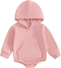 Thorn Tree Newborn Baby Boys Hooded Sweatshirt Long Sleeve Solid Romper Infant by ThornTree
