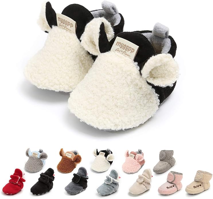 Ohwawadi Infant Baby Boys Girls Slippers Cozy Fleece Booties Soft Bottom Warm by Ohwawadi