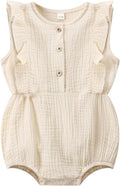 Baby Girl Bubble Romper Muslin Cotton Newborn Summer Clothes, 0-18M | Baby by WATOCHE
