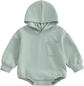 Thorn Tree Newborn Baby Boys Hooded Sweatshirt Long Sleeve Solid Romper Infant by ThornTree