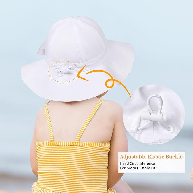 Baby Girl Sun Hat Kids Summer Beach Wide Brim Hats Toddler Bucket Hat - Image 6