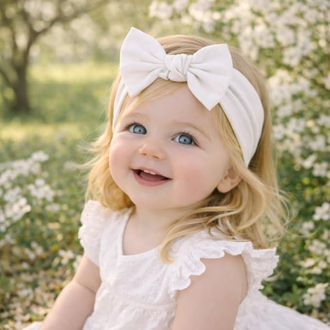 Baby Girl Headbands-Infant, Toddler Cotton Handmade Hairbands - Image 5