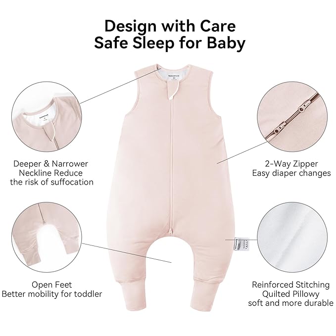 Rayon Made from Bamboo Toddler Sleep Sack with Feet 1.0 Tog Ultra Soft Toddler Sleeping Sack 3t-4t Sleep Bag Walker Quilted Wearable Blanket with Legs 2-Way Zipper Lightweight Extra Long