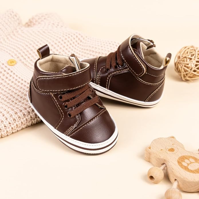 Meckior Toddler Baby Boys Girls High Tops Ankle Sneakers Soft Anti-Slip Sole PU - Image 7