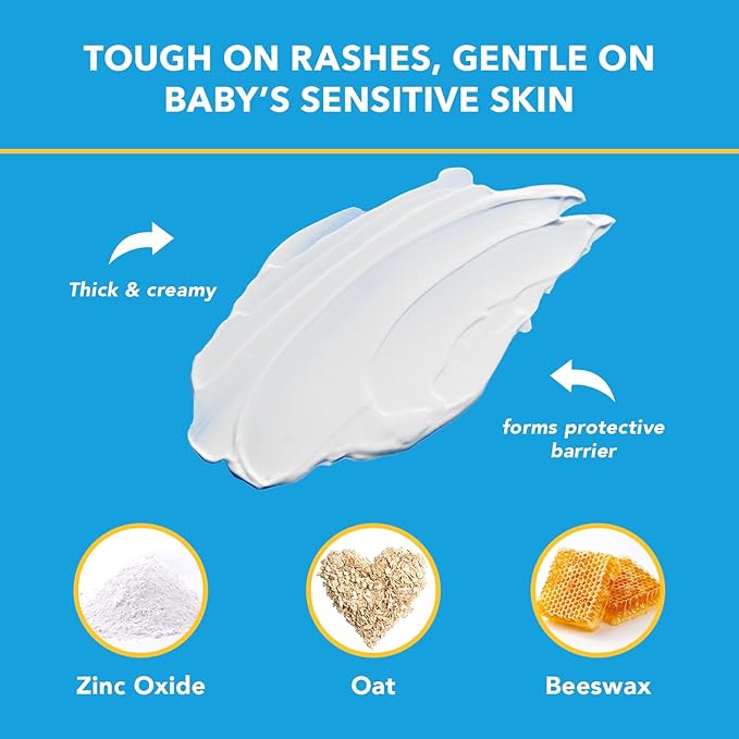 Triple Paste Diaper Rash Cream for Baby - 16 Oz Tub – Zinc Oxide Ointment Treats, Soothes and Prevents Diaper Rash - Pediatrician-Recommended Hypoallergenic Formula for Daily & Overnight Protection