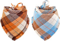 Fall Dog Bandana Autumn Thanksgiving Plaid Reversible Triangle Bibs Scarf by KZHAREEN