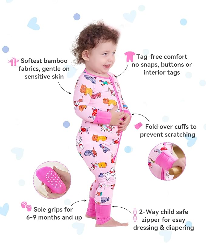babee Reshinee Viscose Derived from Bamboo Baby Footie Pajamas Convertible - Image 2