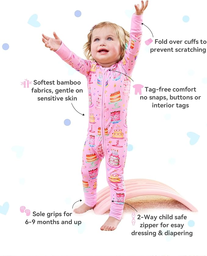 babee Reshinee Viscose Derived from Bamboo Baby Footie Pajamas Convertible - Image 2