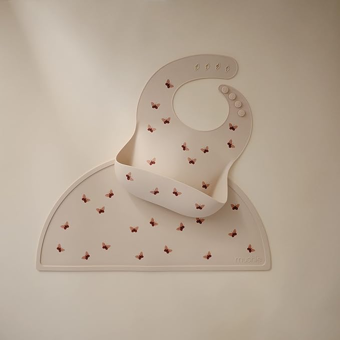 mushie Silicone Placemat for Kids | BPA-Free Non-Slip Design (Butterflies)